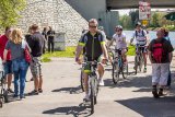 Vltava Open 2016. Příjezd cyklovýpravy z Českých Budějovic.